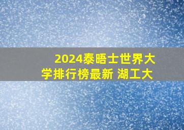 2024泰晤士世界大学排行榜最新 湖工大